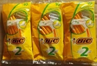 Bic 2 Sensitive Disposable Razor Twin Blade Fixed Head Men's Razors