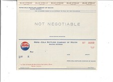 PEPSI:COLA BOTTLING COMPANY OF MACON, GA.. CHECK UNUSED MAKES TWO CARBON COPIES