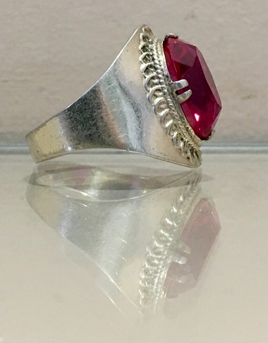 Ring № 47 Vintage Sowjetischer Rubin Ring Silberring 875 ☆ UdSSR 9,75 Gr. 6,07 gr - Bild 11 von 24