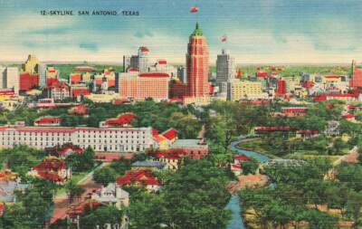 Skyline San Antonio Texas VTG Postcard P50