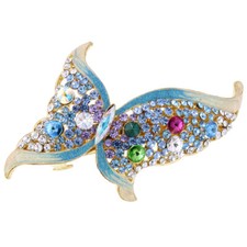 Butterfly Hair Barrette Clasp Austrian Rhinestone Oversize Multicolor Fashion