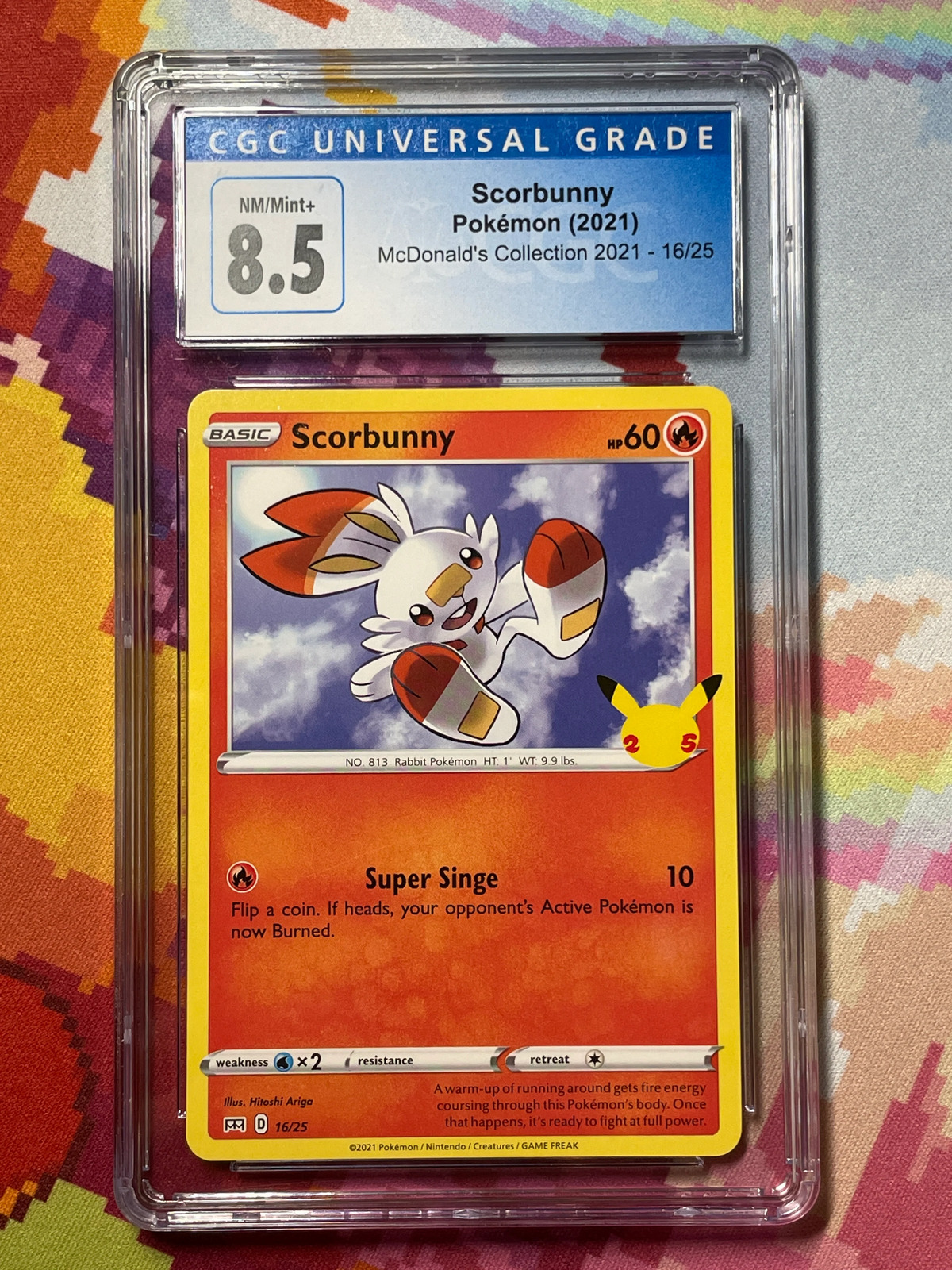 2021 Pokémon McDonald's Collection Scorbunny 16/25 CGC 8.5 NM/Mint+