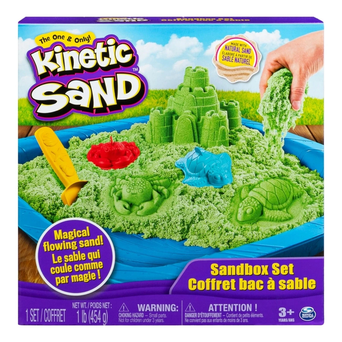 gioco giocattolo per bambini sabbia modellabile kinetic sand blu