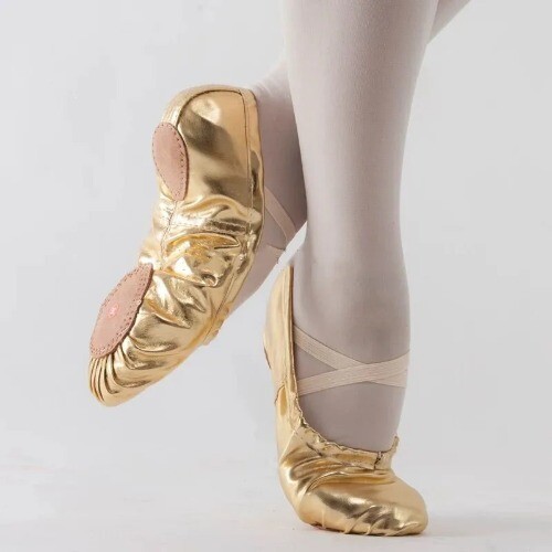 PANTOFOLA D’ORO Scarpe da ballo bambina oro argento suola morbida ballerina danza pantofole scarpe pratica