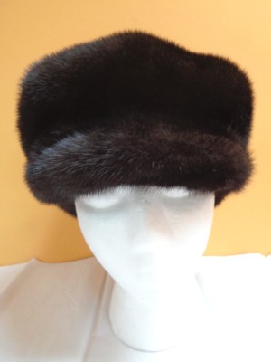 Elegant Black Ranch Mink Hat Dark Ranch Black Mink Fur Coat Coats M Petit Classic Design  main image 2