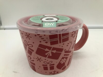 Boston Warehouse Ceramic 20z Pink Presents Souper Mug BB01B48030