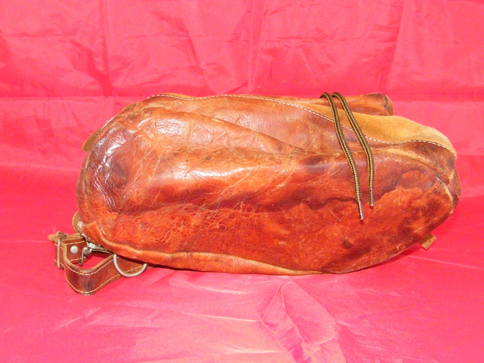 LEATHER / SUEDE BACKPACK WITH STRING CLOSURE / BU… - image 6