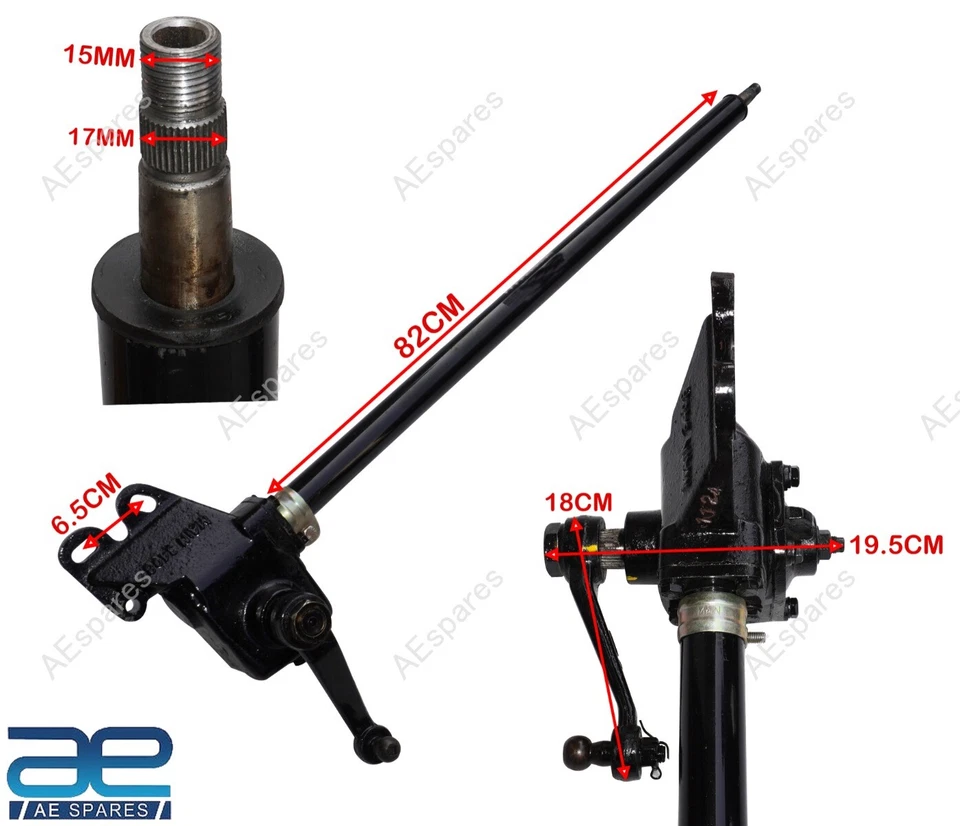 Conjunto de dirección 38,5" volante a la izquierda apto para Jeeps Willys @US Foto 2 de 4