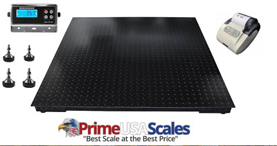 5 Year Warranty PS-916 48''X48'' (4'x4') Floor Scale & Printer 5000 lb x 1 lb
