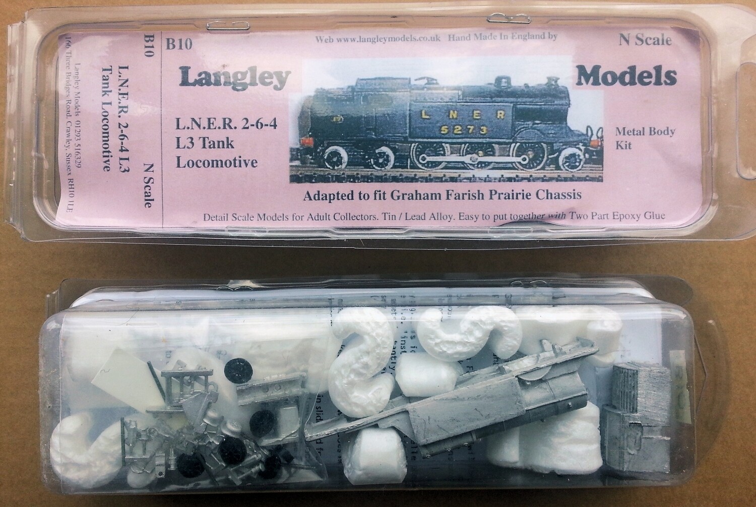 LNER 264T CLASS L3 L1 Body B10 UNPAINTED N Gauge Scale Langley Models ...
