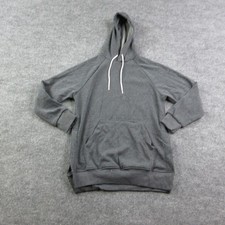 The WARMY Hoodie Womens S Gray Pullover Hooded Pockets Lined Fleece Drawstring