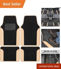 Two-tone Automotive Floor Mats With Built-in Heel Pad Non-slip Backing