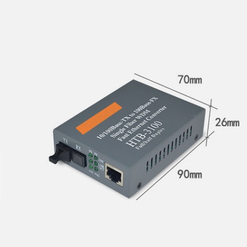 25km HTB-3100 One Fiber SC Port External Power Supply Optical Media Converter s - Afbeelding 6 van 12