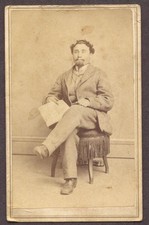 Seated man paper beard CDV Parmelee Windsor Locks CT