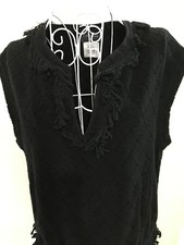 Chanel Coco Mark Cotton Dress Black Size 40 Chest 19.3 in Length 33.1 in