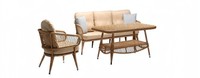 Sofagarnitur Set Couchtisch 3 Sitzer Sofas Beige Sessel Moderne Terrasse Set
