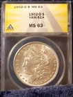 1902-O  MORGAN DOLLAR  *BLAST WHITE*  MS-63   VAM-51A   *DBL EAR-CLASHED OBV G*