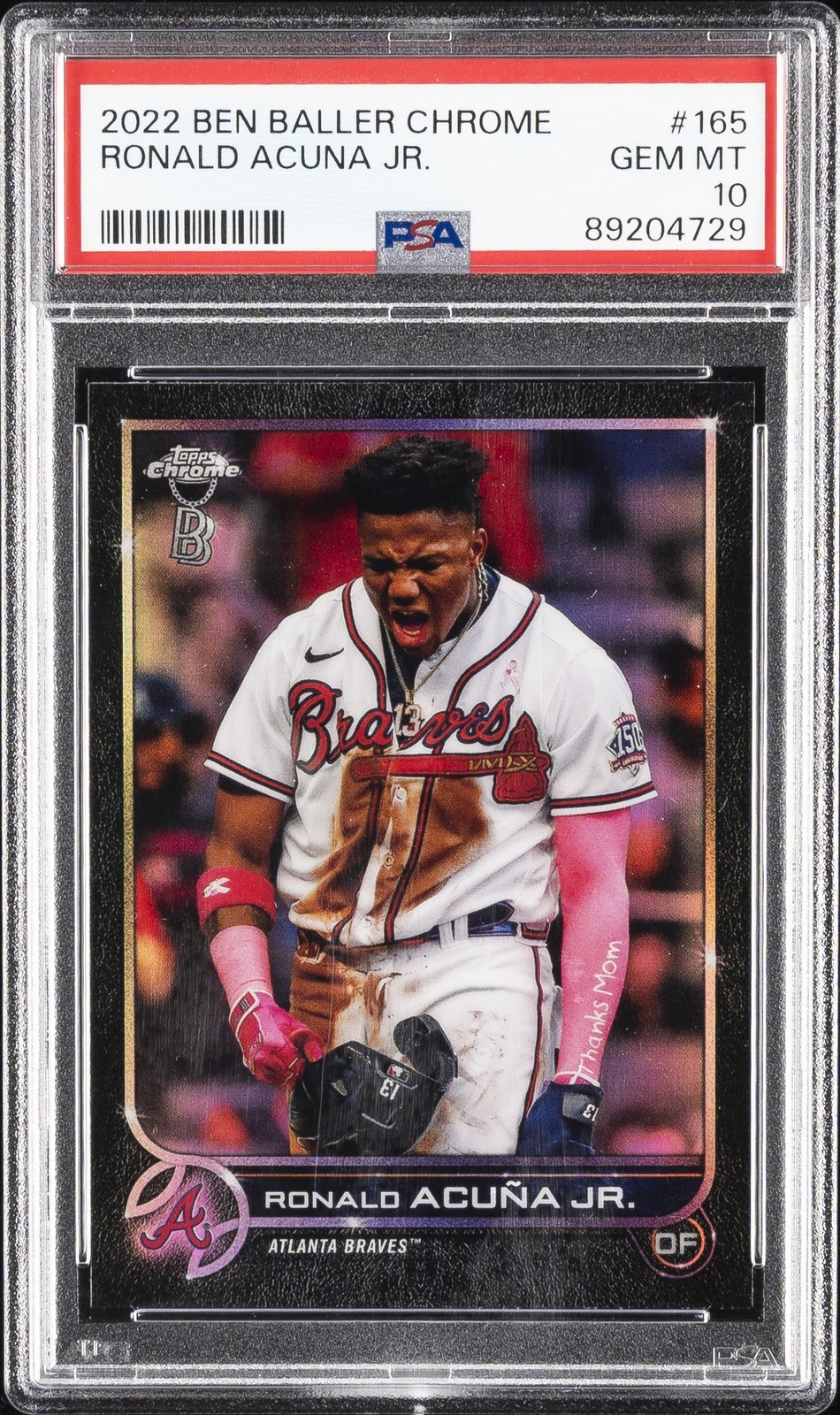 2022 TOPPS CHROME BEN BALLER #165 RONALD ACUNA JR. PSA 10