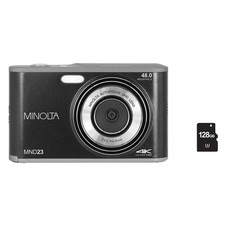 Minolta MND23 48 Megapixels Point and Shoot Selfie Digital Camera W 128GB Micro