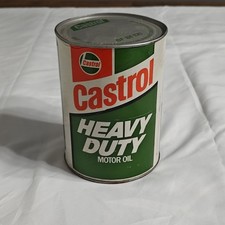 Original Full Castrol Heavy Duty Quart Oil Can SAE 40 gas station pump