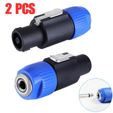 2 Pack Speakon to 1/4" Inch Audio Adapter – Professional SpeakOn Male to 1/4 