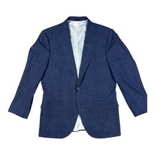 Suitsupply Lazio 40S Sport Coat Wool Silk Linen Vitale Barberis Canonico Blue