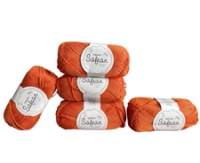 Drops Safran 5 Skeins ea 50 gr 175 Yds 100% Egyptian Combed Cotton Orange #28