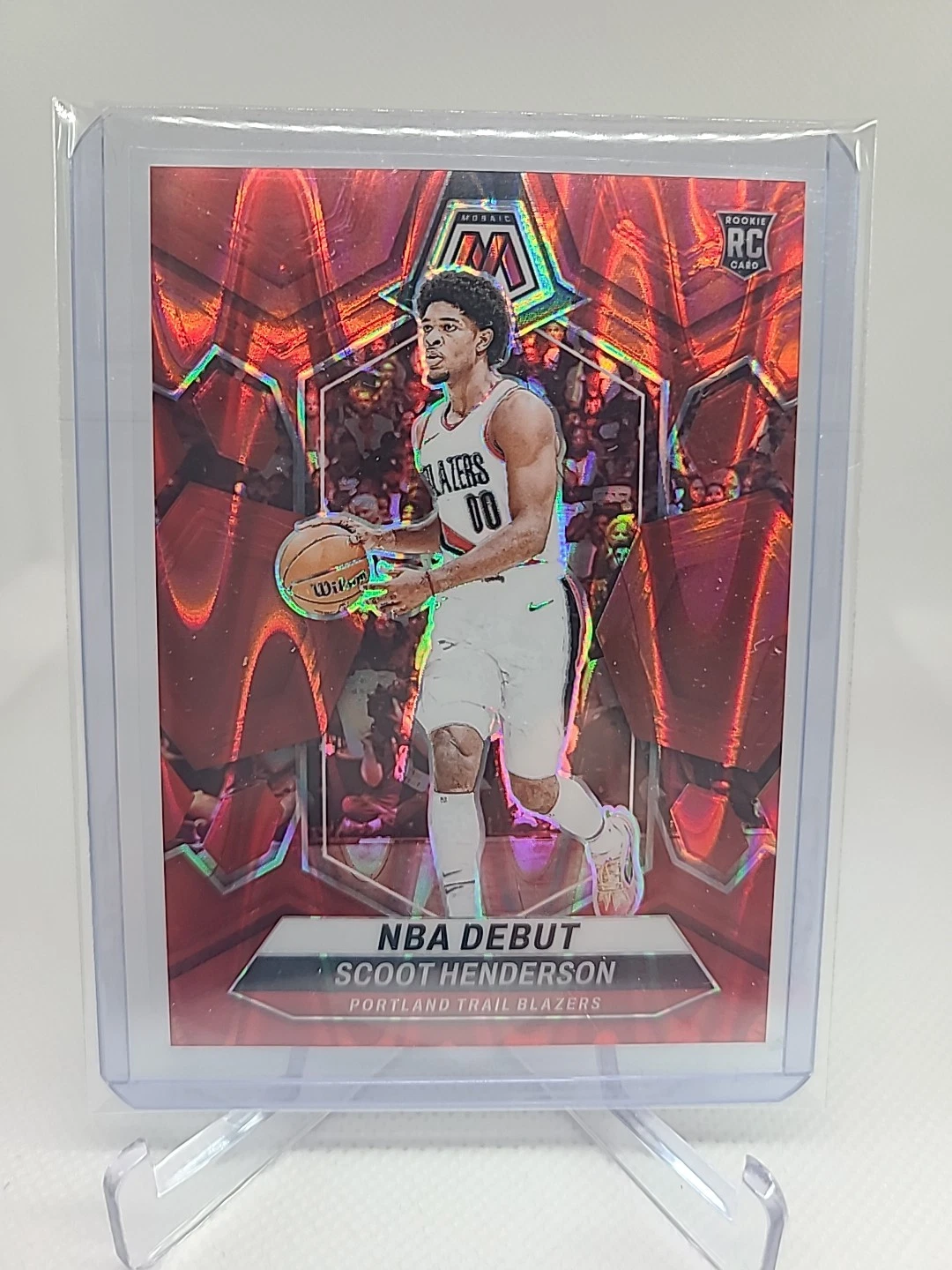 SCOOT HENDERSON 2023-24 MOSAIC NBA DEBUT ROOKIE RED SEISMIC RC 151 /299 Q3373
