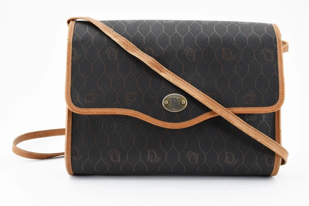 Sac bandoulière Dior PVC nid d'abeille authentique noir moyen femme France 117640
