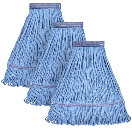 Matthew Cleaning Heavy Duty Mop Head Commercial 3 Count (Pack of 1) Blue