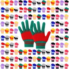 150 Pairs Kids Gloves Bulk Winter Knitted Warm Gloves Full Finger Children Mi...