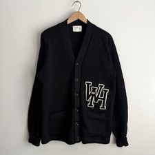Vintage 50s Black Wool Letterman Varsity Cardigan Fits Size M