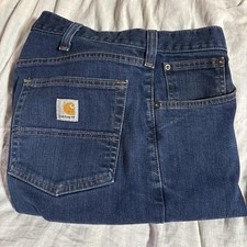 Carhartt Men  s Size 38x30 Jeans Straight Traditional Fit Blue Denim Work Pants