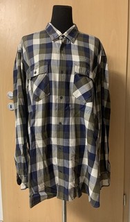 S. Oliver Langarm Hemd Blau Grün Kariert in Gr. 3XL (47/48) Regular Fit