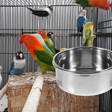 2 Pcs Bird Cage Feeder Cups Parrot Food Container Dish Feeding Bowl