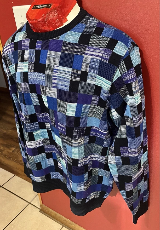 Vintage St. Croix Shop Sweater Mens XL Digital Square USA Cosby Crew Neck - Image 3 of 4