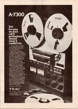 TEAC A-7300 Reel to Reel Tape Vintage 1970s Hi-Fi Magazine Ad Audio Stereo