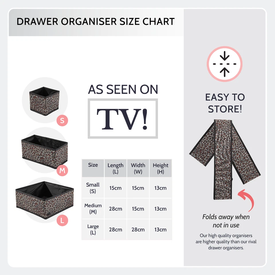 Periea Fern 12 Pcs Drawer Organiser Box Underwear Socks Tie Wardrobe Divider UK - Image 3 of 4