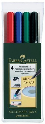 FABER-CASTELL Permanent Marker MULTIMARK S 4er Etui