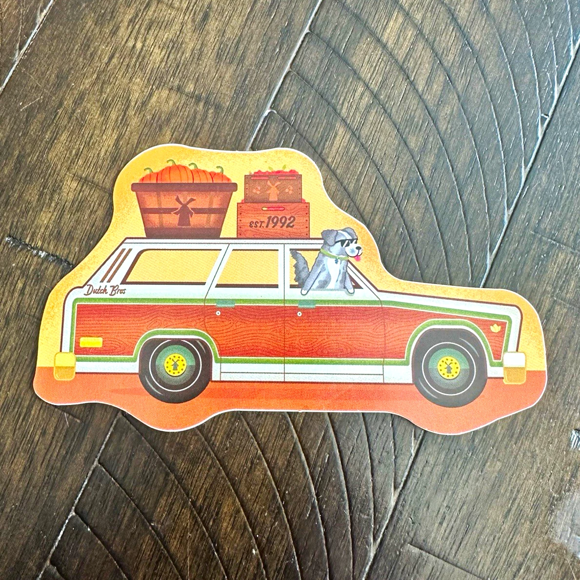 Dutch Bros Order Ahead QR Code Sticker Decal - Car & Dog, English, 1992