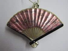 New Eric Cortina Glass Pink Coloration Floral Fan Ornament 4353138 Free Shipping