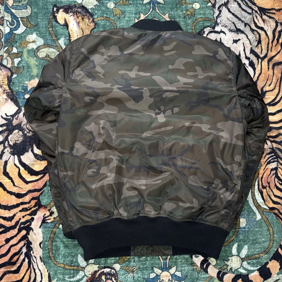 Chaqueta Bomber Denim & Supply Ralph Lauren Puffer MA-1 Abrigo Cremallera Completa Camuflaje Pequeña Foto 2 de 4