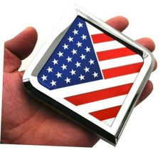 1x Grille International USA Flag Emblem Truck Front Hood Badge Logo