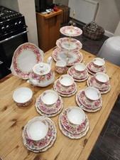 Royal Albert SERENA eight setting tea set with three tier cake stand