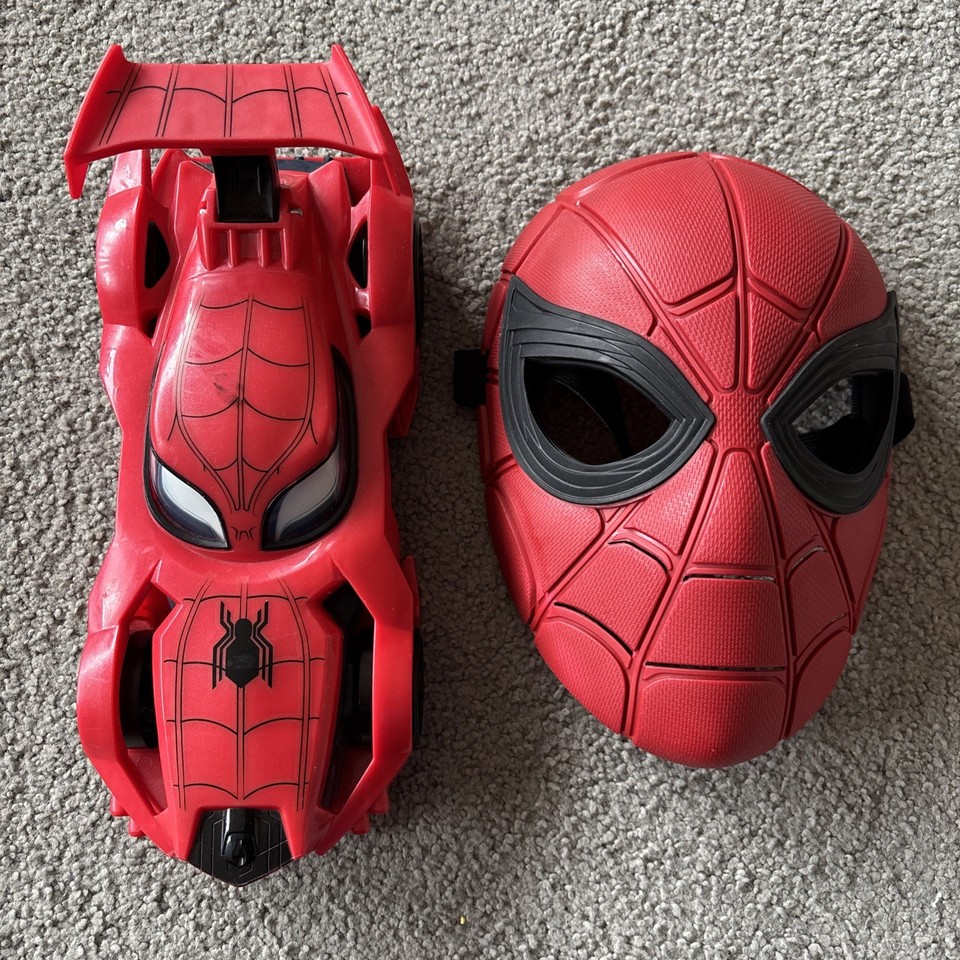 Marvel Hot Wheels Spider-Man Web-Car Launcher W/ Car And Spier-Man Mask ...