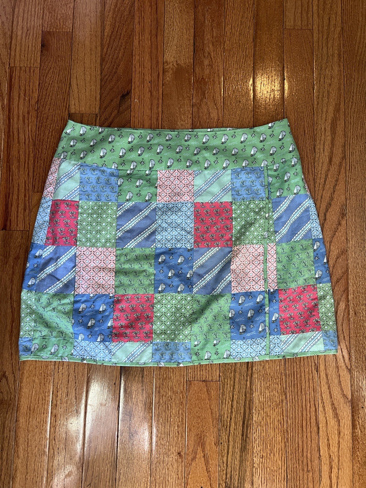 Vineyard Vines Green Patchwork Wrap Multicolor Go… - image 1