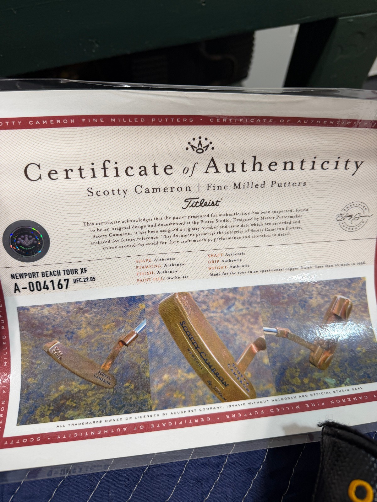 A004167, the certificate in an eBay listing's photos