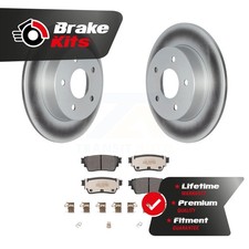 Rear Coated Disc Brake Rotors & Semi-Metallic Pad Kit For 2021-2023 Nissan Kicks