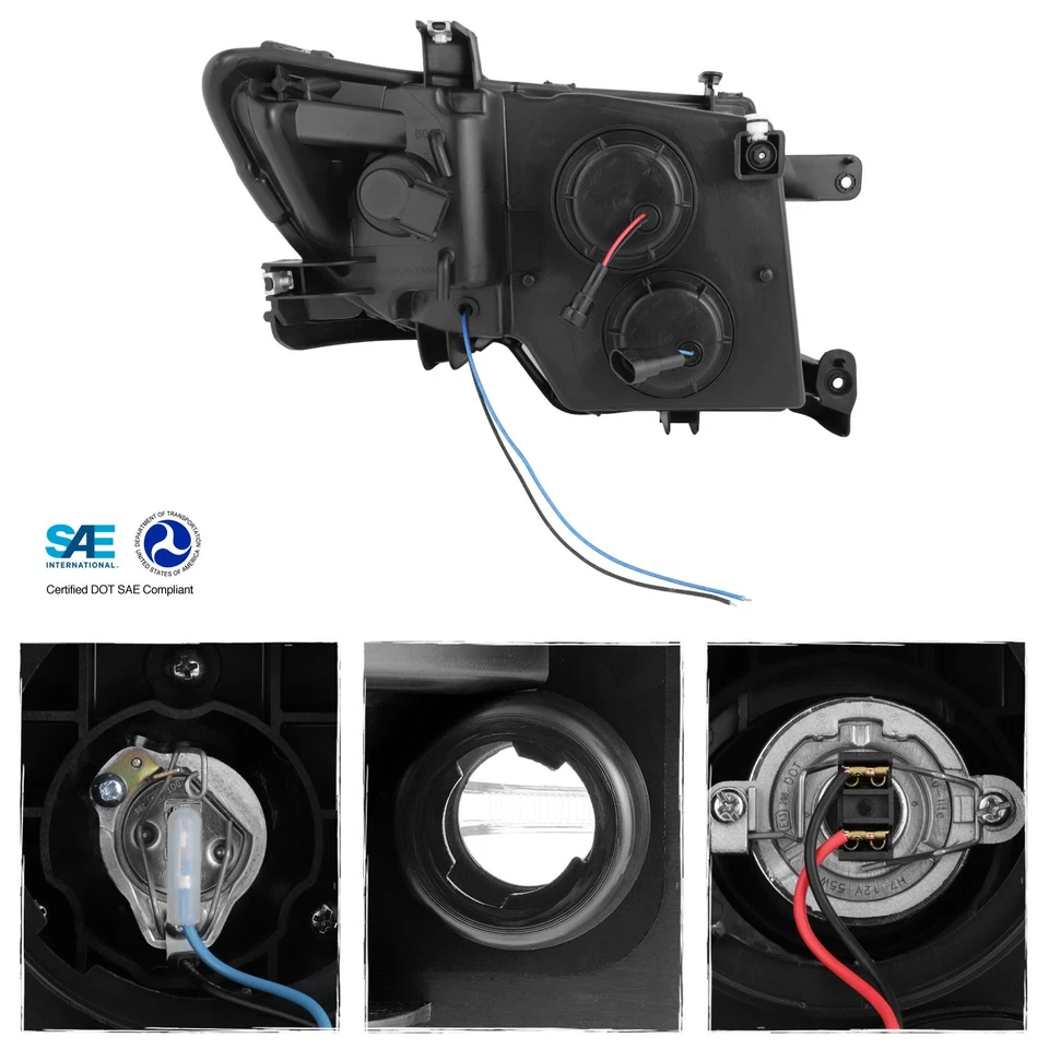 Faros proyectores DRL barra de luz LED 2007-2010 - carcasa negra Foto 4 de 4