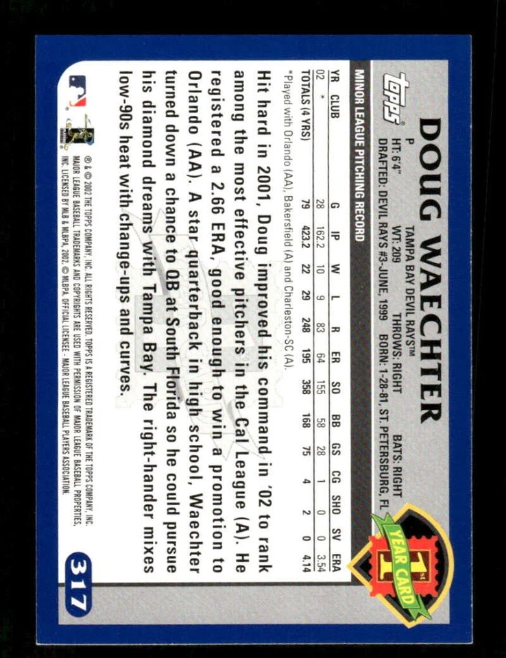 2003 Topps 317 Doug Waechter signed auto autograph  BXCP59 - Image 2 of 2